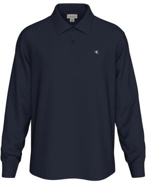 Calvin Klein Long-Sleeve Polo Shirt - Blue