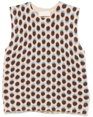 iBlues Polka-Dot Knitted Vest - White