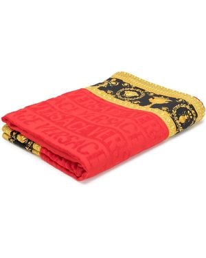 Versace Serviette De Plage À Bordure Imprimée Baroque - Rose