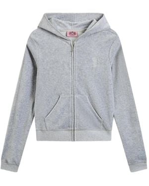 Juicy Couture Heritage Velour Hoodie - Grey