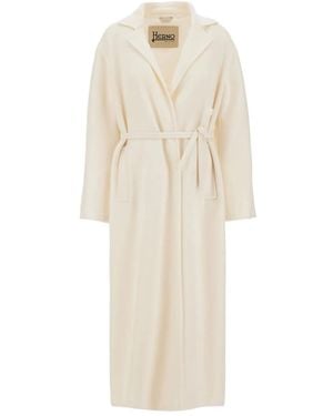 Herno Belted Coat - White