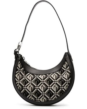 Marine Serre Monogram Eclipse Mini Bag (Moon Diamant Jacquard) - Black