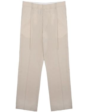 BE ABLE Pleated-Design Straight-Leg Tailored Pants - White