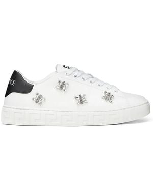 Versace Crystal Greca Trainers - White