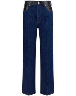 Agolde Jean Morgan À Empiècements En Cuir - Blue