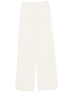 Malo Elasticated-Waistband Knitted Pants - White