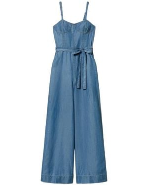 Twinset Wide-Leg Belted Jumpsuit - Blue