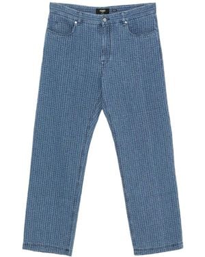 Fendi Contrast-Stitch Jeans - Blue