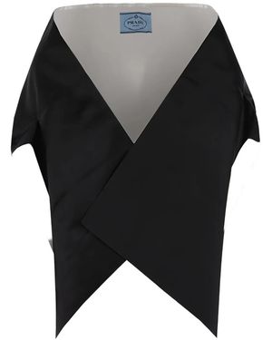Prada Arm-Slits Satin Stole - Black