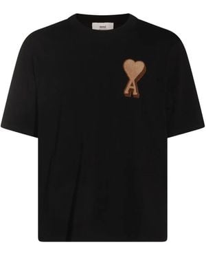 Ami Paris Heart-logo Cotton Polo Shirt - ブラック