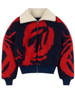 Charles Jeffrey Knitted Puffer Jacket - Red