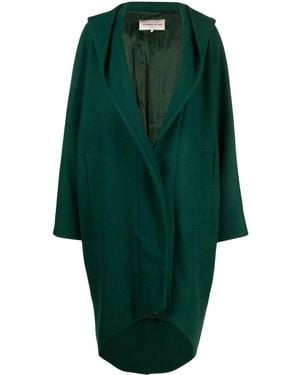 Alexandre Vauthier Hooded Single-Breasted Coat - Green