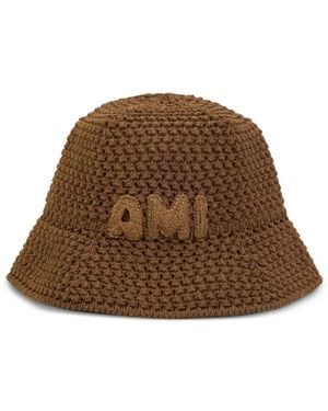Ami Paris Ami-Patch Bucket Hat - Brown