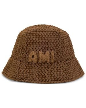 Ami Paris Ami-Patch Bucket Hat - Brown