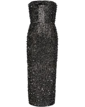 Maison Margiela Hand-Embroidered Sequin Midi Dress - Black