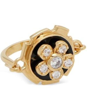 Ferragamo Flower Ring Mit Kristallen - Mettallic