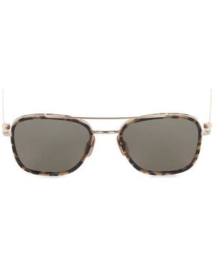 Thom Browne Tortoiseshell-Effect Geometric-Frame Sunglasses - Grey