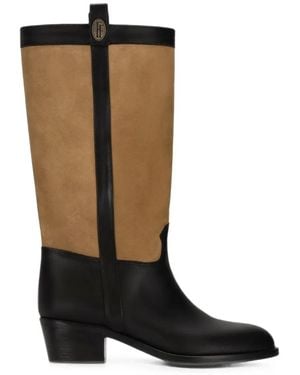 Fortela Solea Panelled Leather Boots - Black