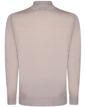 Dell'Oglio Ribbed-Trim Mock-Neck Sweater - Grey