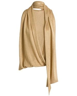 Alberta Ferretti Draped Metallic-Effect Blouse