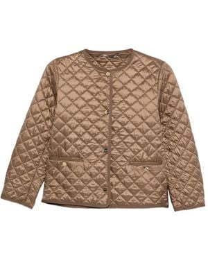 Max Mara Gewatteerde Jas Met Knopen - Bruin