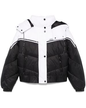 KARL LAGERFELD Colour Block Design Down Jacket - Black
