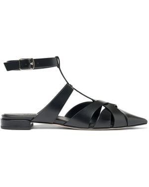 SCAROSSO Clara Criss-Cross-Strap Sandals - Black