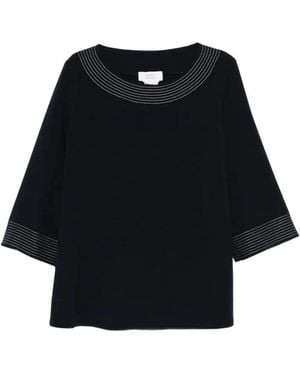 Marina Rinaldi Blusa Mrnruta Con Costuras - Negro