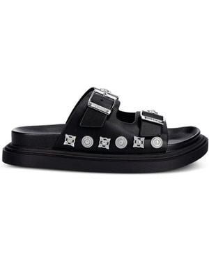 Just Cavalli Stud-Embellished Buckle-Fastening Sandals - Black