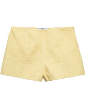 Prada Shorts Con Zip Laterale - Neutro