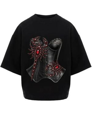 Hamza Scorpion-Print T-Shirt - Black