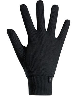 Odlo Gants En Maille Côtelée - Noir