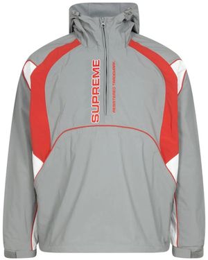Supreme Paneled Half Zip Hooded Jacket - Gray