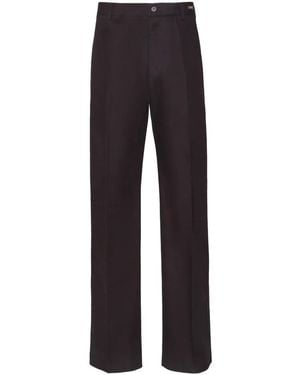 Ferragamo Flared Cotton Chino Pants - Blue