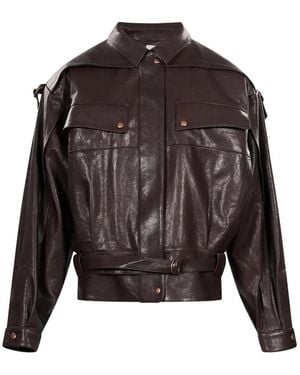 Magda Butrym Belted Paneled Jacket - Brown