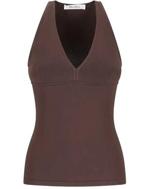 Max Mara V-Neck Top - Brown