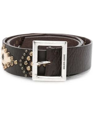 Golden Goose Stud-Embellishment Leather Belt - Brown