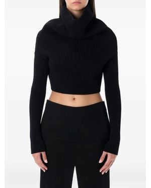 Rick Owens Cowl-Neck Jumper - Black