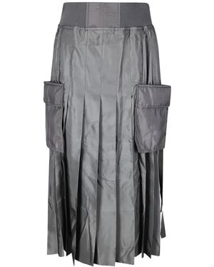 Sacai Falda Cargo Con Pliegues - Gris