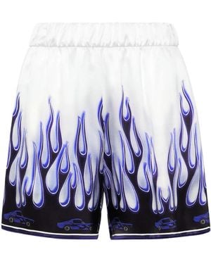 Philipp Plein Flame サテンショートパンツ - ブルー