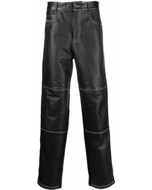 DIESEL Straight-Leg Biker Trousers - Black