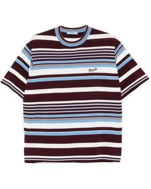Prada Gestreiftes T-Shirt - Blau