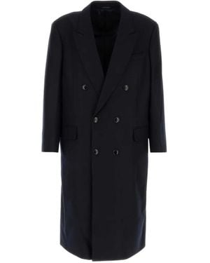 Giorgio Armani Double-Breasted Wool Coat - Black