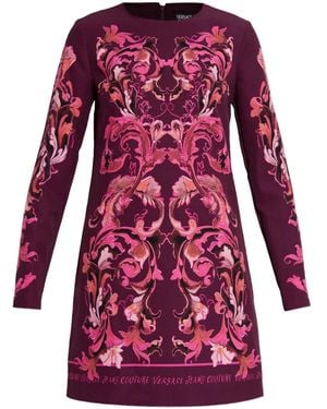 Versace Jeans Couture Dress With 'Barocco' Print - Red