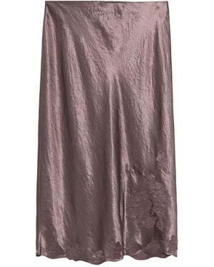 Vince Satin-Finish Midi Skirt - Brown