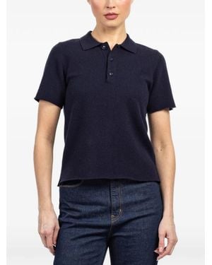 Extreme Cashmere Polotop Met Korte Mouwen - Blauw