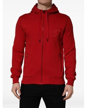 Dolce & Gabbana Logo-Embroidered Zip-Up Hoodie