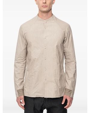DEVOA Mandarin-Collar Cotton Shirt - Natural