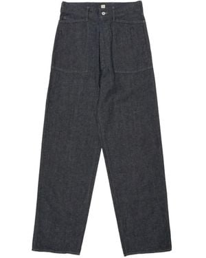 TAIGA TAKAHASHI Cinch-Strap Patch-Pocket Jeans - Grey