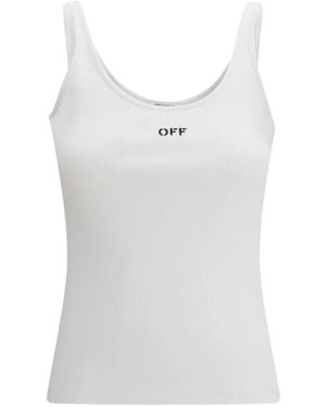 Off-White c/o Virgil Abloh Logo-Embroidered Top - White